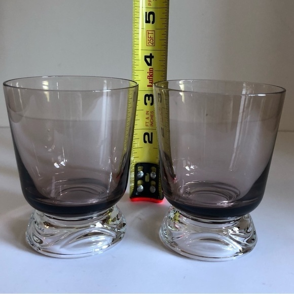 Vintage Fostoria Tiara  molded clear bottom glasses - Picture 3 of 3